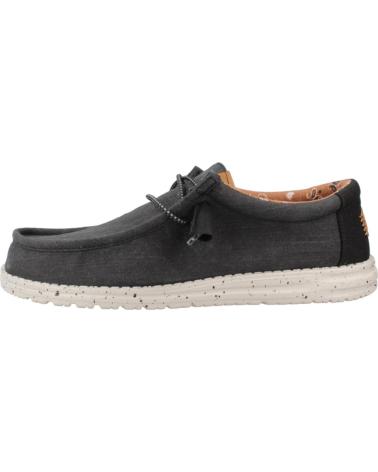 Zapatos HEY DUDE  de Hombre INFORMALES HOMBRE MODELO WALLY WASHED CANVAS COLOR NEGRO BLA  BLACK