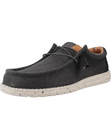Zapatos HEY DUDE  de Hombre INFORMALES HOMBRE MODELO WALLY WASHED CANVAS COLOR NEGRO BLA  BLACK