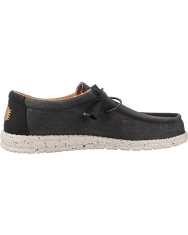 Zapatos HEY DUDE  de Hombre INFORMALES HOMBRE MODELO WALLY WASHED CANVAS COLOR NEGRO BLA  BLACK