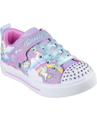 girl Trainers SKECHERS ZAPATILLA TWINKLE SPARKS NINA LUCES UNICORNIO 314809L-LVMT  DIBUJO-ESTAMPADO
