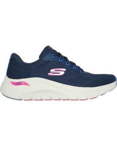 SKECHERS ZAPATILLAS EN PARA MUJER NAVY MESH-HOT PINK BLUE TRIM