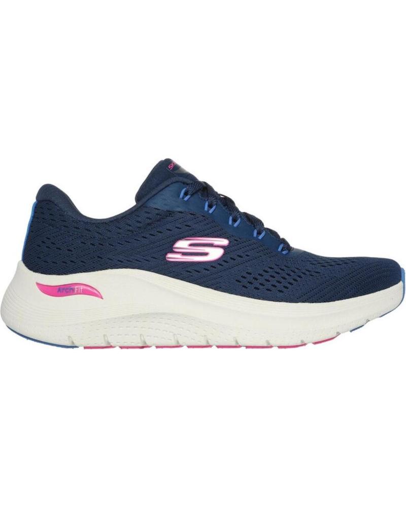 SKECHERS ZAPATILLAS EN PARA MUJER NAVY MESH-HOT PINK BLUE TRIM