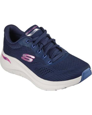 SKECHERS ZAPATILLAS EN PARA MUJER NAVY MESH-HOT PINK BLUE TRIM