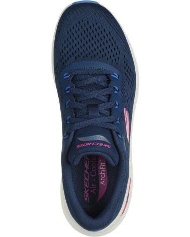 SKECHERS ZAPATILLAS EN PARA MUJER NAVY MESH-HOT PINK BLUE TRIM