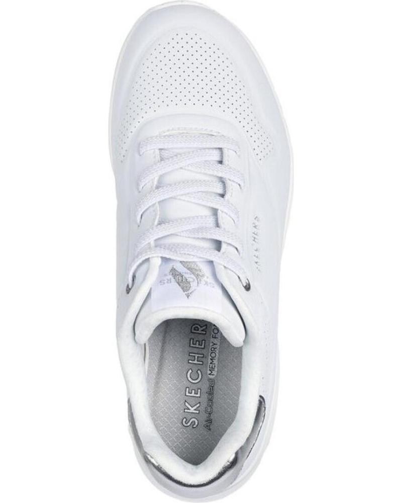 Skechers Zapatilla Blanca Piel  Zapatillas-casual-para-niña-SKECHERS-UNO-SHIMMER-AWAY-MUJER-155196