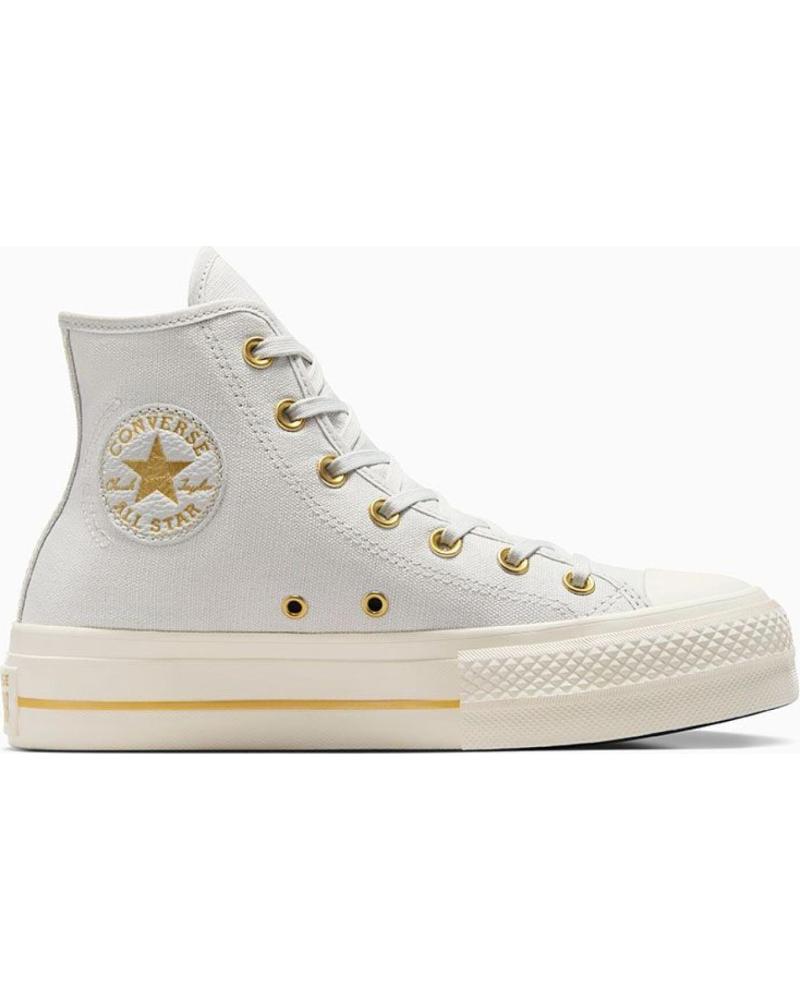 Sapatilhas CONVERSE  de Mulher A08237C CHUCK TAYLOR ALL STAR LIFT PLATFORM TAILORED LINES BARELY GREY-EGRET-GOLD  VIOLETA