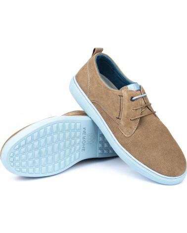 Zapatos MEROHE  de Hombre ZAPATILLAS DE PIEL MARRON HOMBRE  MARRóN