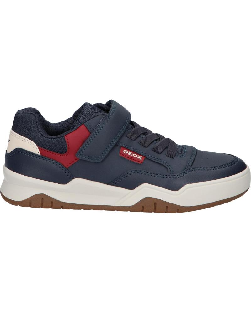 GEOX J PERTH C4244 NAVY-DK RED SPORT SNEAKERS C4244 NAVY-DK RED