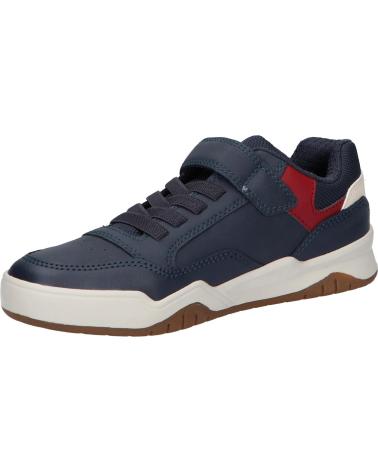 GEOX J PERTH C4244 NAVY-DK RED SPORT SNEAKERS C4244 NAVY-DK RED