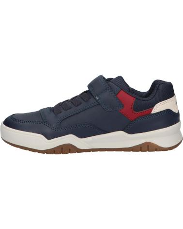GEOX J PERTH C4244 NAVY-DK RED SPORT SNEAKERS C4244 NAVY-DK RED