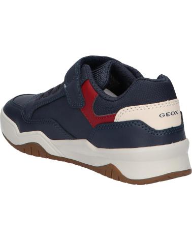 GEOX J PERTH C4244 NAVY-DK RED SPORT SNEAKERS C4244 NAVY-DK RED