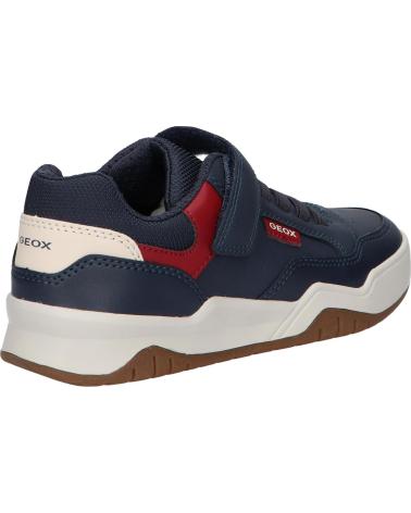 GEOX J PERTH C4244 NAVY-DK RED SPORT SNEAKERS C4244 NAVY-DK RED