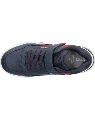 GEOX J PERTH C4244 NAVY-DK RED SPORT SNEAKERS C4244 NAVY-DK RED