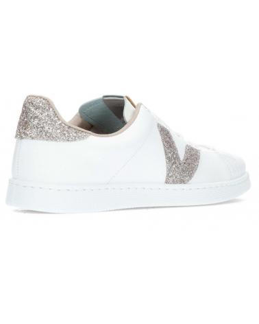 VICTORIA ZAPATILLAS MUJER TENIS PIEL VIRUTAS GLITTER 125188 BLANCO
