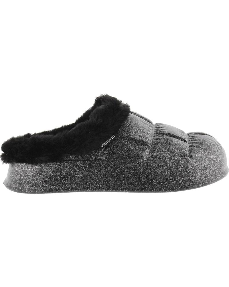 Calzado de casa VICTORIA  de Mujer ZAPATILLAS 1402101 NUBE GLITTER  NEGRO