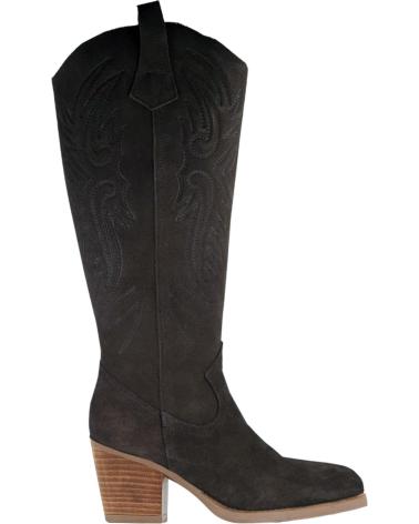 Woman boots MARILA BOTAS ALTAS COWBOY PARA MUJER EN PIEL LAKE SERRAJE MARRON  NIGER