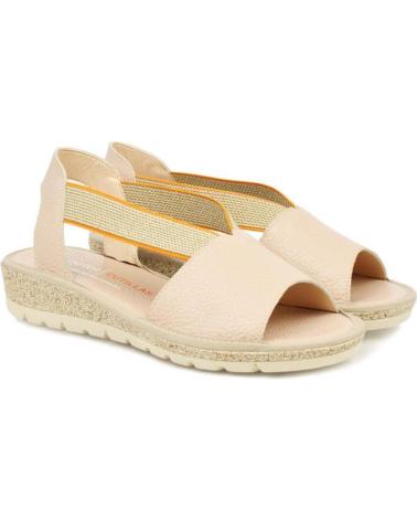 D`CUTILLAS SANDALIA DE PIEL CON ELASTICOS PARA MUJER ALMOHADILLA DE G NUDE