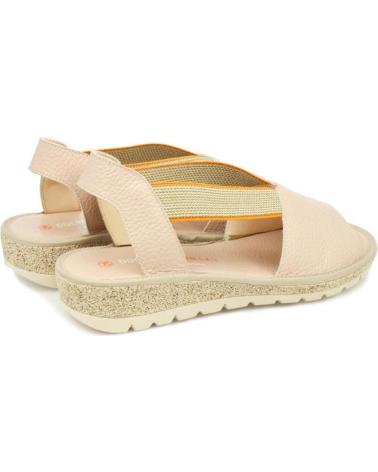 D`CUTILLAS SANDALIA DE PIEL CON ELASTICOS PARA MUJER ALMOHADILLA DE G NUDE