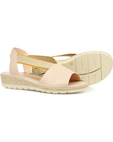 D`CUTILLAS SANDALIA DE PIEL CON ELASTICOS PARA MUJER ALMOHADILLA DE G NUDE