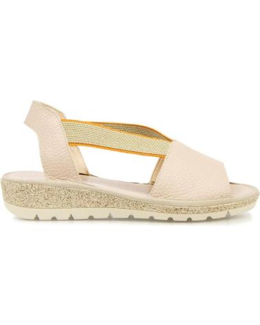 D`CUTILLAS SANDALIA DE PIEL CON ELASTICOS PARA MUJER ALMOHADILLA DE G NUDE