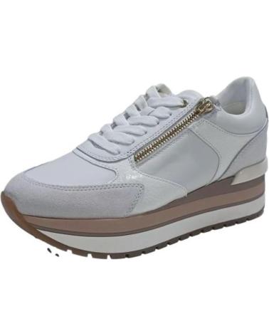 Zapatillas deporte GEOX  pour Femme DEPORTIVO CASUAL DE PIEL CON PLATAFORMA  BLANCO