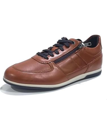 Man Zapatillas deporte GEOX ZAPATO CASUAL DE PIEL CON CORDONERAS Y SUELA DE GOMA  BROWN