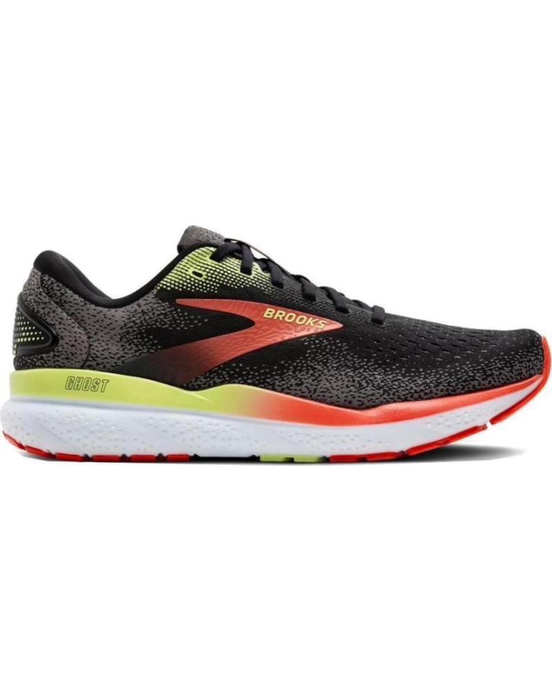 Man Zapatillas deporte BROOKS 110418049 GHOST 16  BLACK-MANDARIN RED-GREEN