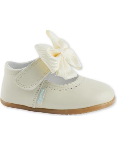 Zapatos ANGELITOS  de Niña ZAPATO LAZO PIEL RESPETUOSO 1540  BEIGE