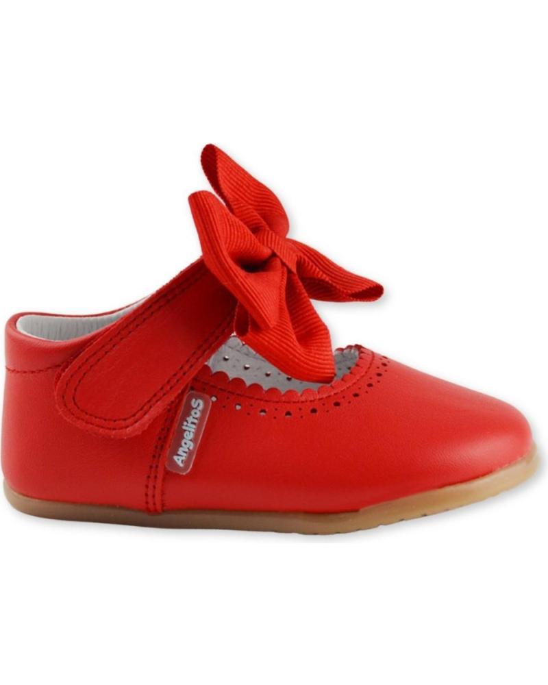 Zapatos ANGELITOS  de Niña ZAPATO LAZO PIEL RESPETUOSO 1540  ROJO