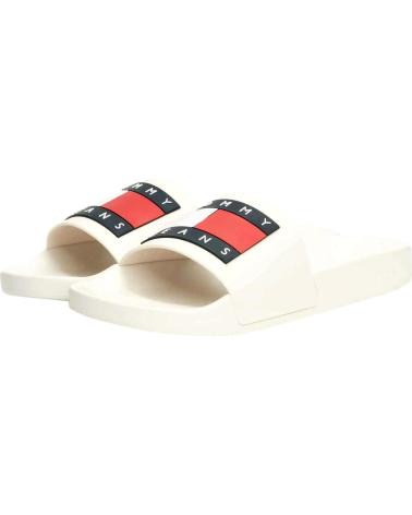 TOMMY JEANS EM0EM01191 TCR WHITE SLIDE SANDALS BLANCO