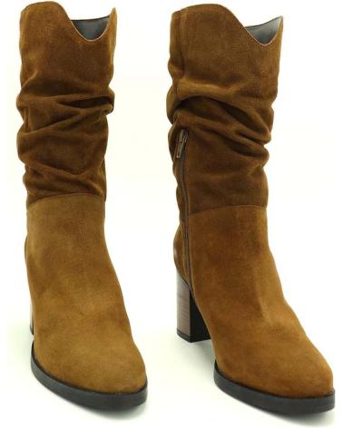 Woman boots OTRAS MARCAS BOTA ARRUGADA ELIO PITTI 9024  TABACO