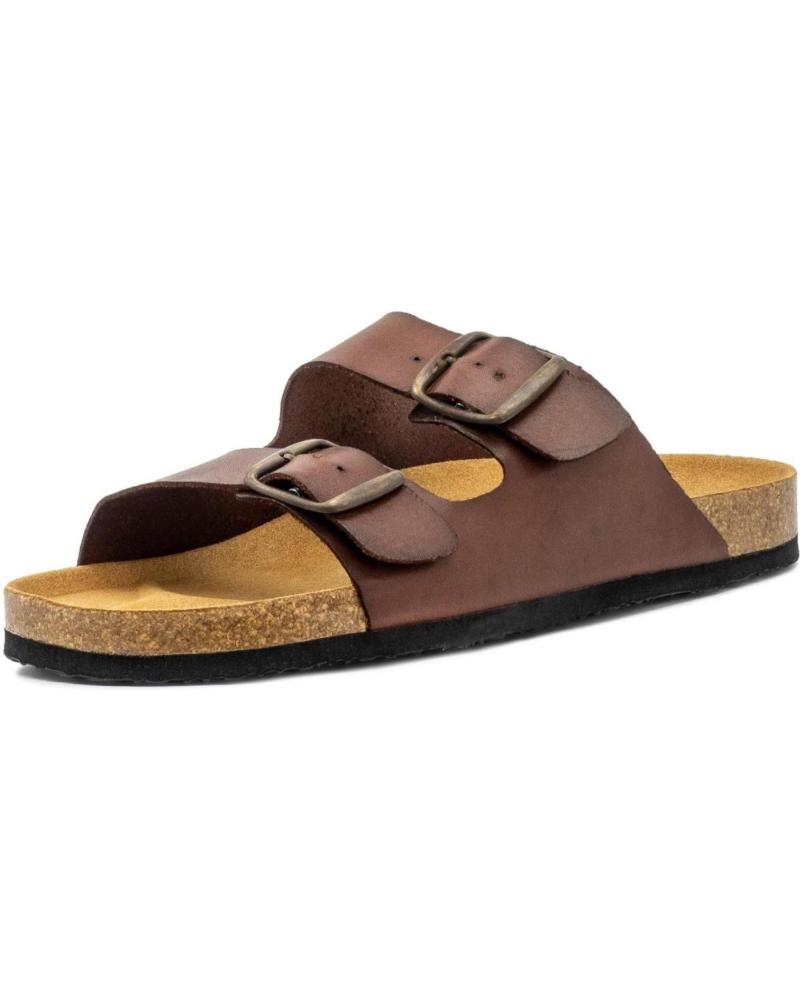 Sandali De Hombre NATURAL WORLD 7051 U ZEUS SANDALIA DE MUJER Y HOMBRE DE NAPA CON DOS TIRAS MARRON