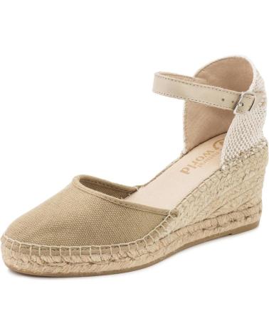 Woman Sandals NATURAL WORLD 8120E M 52 OLD LUZ - CUNA CON PLATAFORMA DE YUTE DE 5CM Y AL  CAMEL