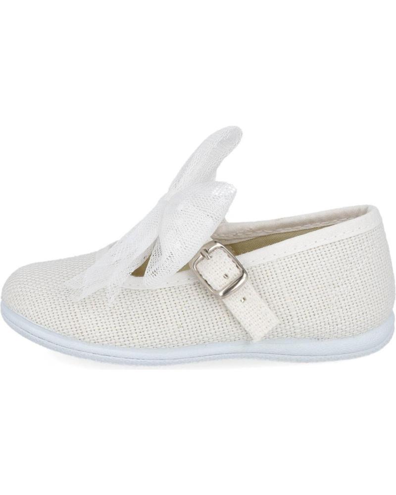 Chaussures L&R SHOES  pour Fille LR SHOES VUL254-LC-7 MERCEDITAS LONA N  BLANCO