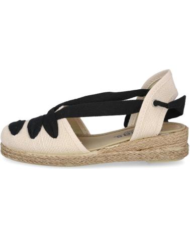 Deportivas de Niña BATILAS 265-031 ALPARGATAS DE ESPARTO DE NINA CON CINTAS BEIGE-NEGRO