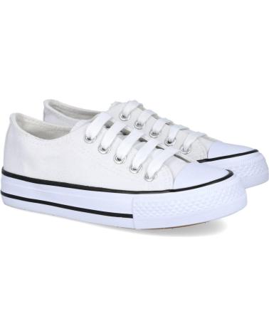 Sportif L&R SHOES  pour Fille et Garçon LR SHOES H-22 ZAPATILLAS DE LONA UNISEX  BLANCO-NEGRO