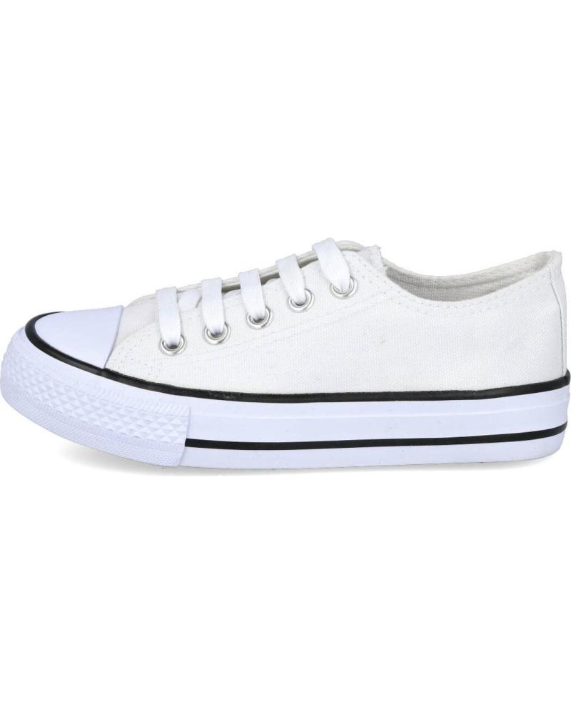 Sportif L&R SHOES  pour Fille et Garçon LR SHOES H-22 ZAPATILLAS DE LONA UNISEX  BLANCO-NEGRO