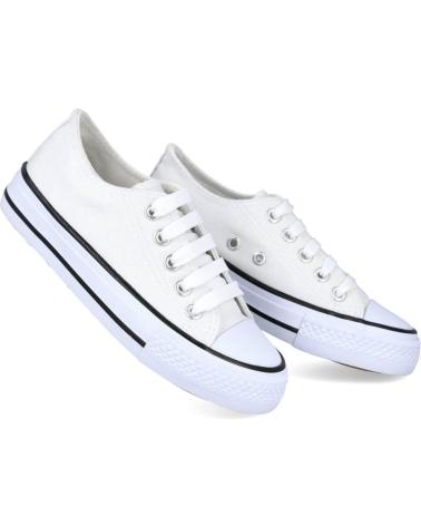 Sportif L&R SHOES  pour Fille et Garçon LR SHOES H-22 ZAPATILLAS DE LONA UNISEX  BLANCO-NEGRO