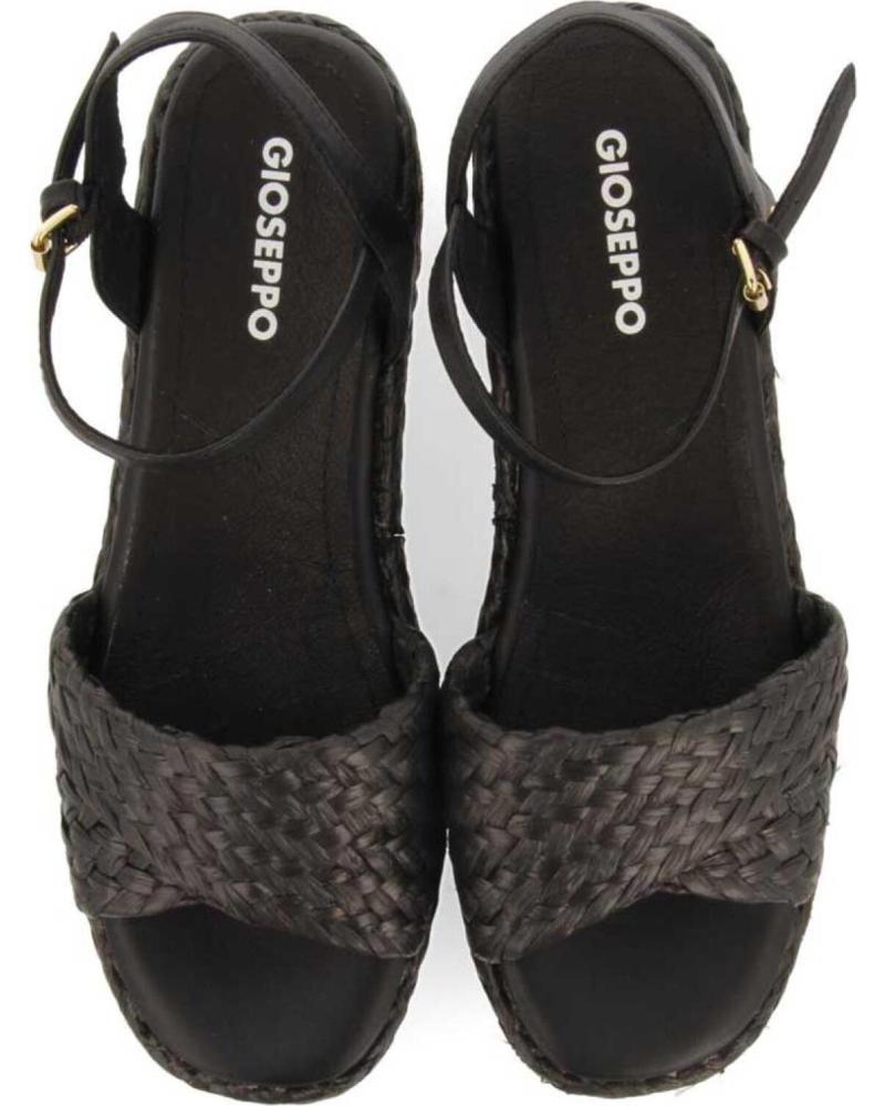 GIOSEPPO Sandali Con Piattaforma In Rafia Naturale Donna Coos - Zeppa 7 Cm, Chiusura Regolabile, Pianta Imbottita