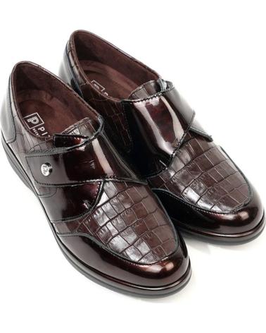PITILLOS - ZAPATO DE MUJER 10025 MARRON PIEL AJUSTE VELCRO VARIOS COLORES
