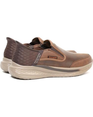 MOCASINES SKECHERS SLADE - COOPER 205237 DE CUERO MARRÓN CUERO