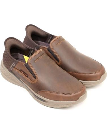 MOCASINES SKECHERS SLADE - COOPER 205237 DE CUERO MARRÓN CUERO