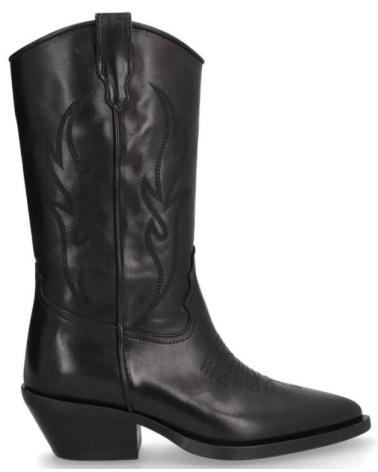 Botas ALPE  de Mujer BOTA COWBOY DE PIEL CON TACON CUBANO  NEGRO