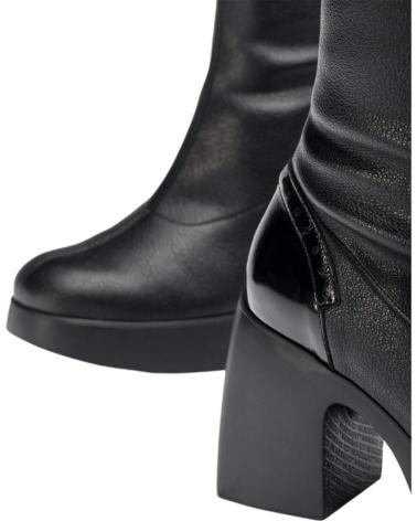 Botas de Mulher WONDERS BOTAS PIEL NEGRAS JUNEAU-MENORCA-NEGRO