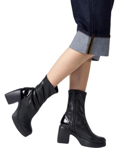 Botas de Mulher WONDERS BOTAS PIEL NEGRAS JUNEAU-MENORCA-NEGRO