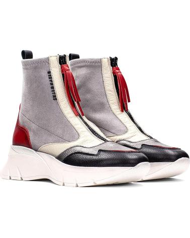 Bottines HISPANITAS  pour Femme BOTIN SPORT CANA STRECH Y CREMALLERA  C001 BLACK-ACERO-MIL