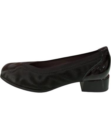 Zapatos PITILLOS  de Mujer SALON CLASICO EN PIEL Y LYCRA CON TACON BAJO DE CHAROL  NEGRO