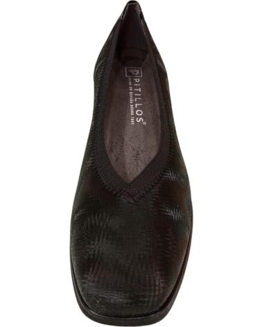 Zapatos PITILLOS  de Mujer SALON CLASICO EN PIEL Y LYCRA CON TACON BAJO DE CHAROL  NEGRO