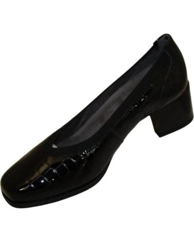 Woman Zapatos de tacón PITILLOS SALON EN CHAROL CON TEXTURA DE COCODRILO Y TACON COMOD  NEGRO