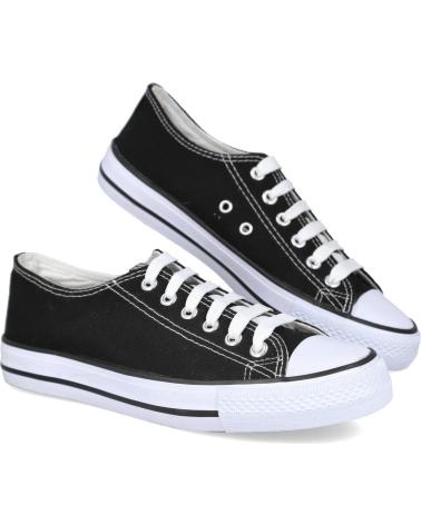 Zapatillas deporte L&R SHOES  de Mujer LR SHOES H-2 ZAPATILLAS DE LONA UNISEX  NEGRO